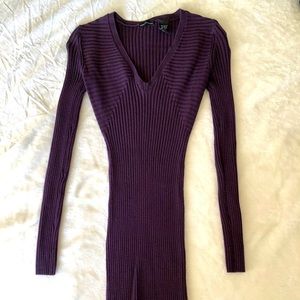 Purple sweater dress